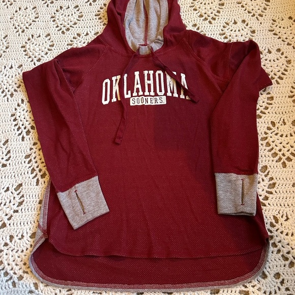 Oklahoma Sooners Boxercraft Women’s Small Hoodie Long Sleeved Thermal Look - Picture 3 of 7